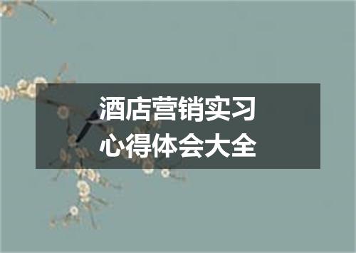 酒店营销实习心得体会大全