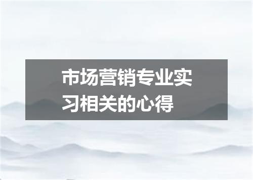 市场营销专业实习相关的心得