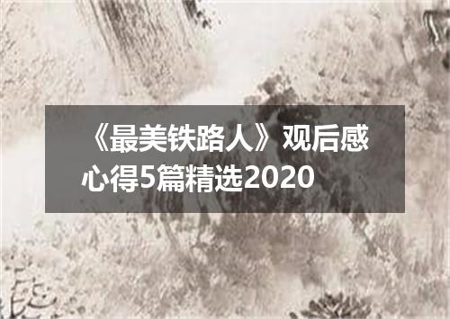 《最美铁路人》观后感心得5篇精选2020