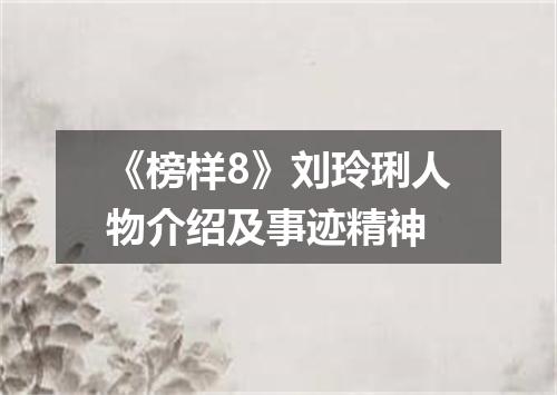 《榜样8》刘玲琍人物介绍及事迹精神