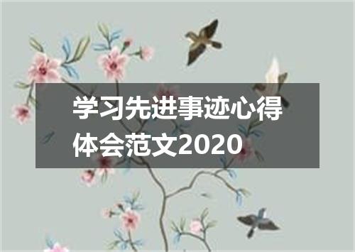 学习先进事迹心得体会范文2020