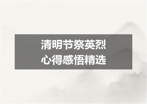 清明节祭英烈心得感悟精选