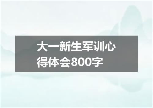 大一新生军训心得体会800字