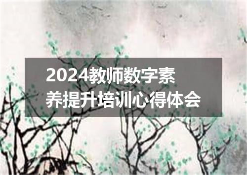 2024教师数字素养提升培训心得体会