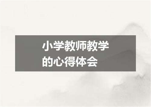 小学教师教学的心得体会