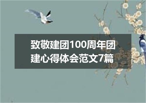 致敬建团100周年团建心得体会范文7篇