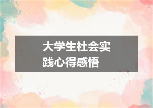 大学生社会实践心得感悟