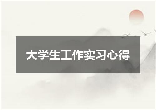 大学生工作实习心得
