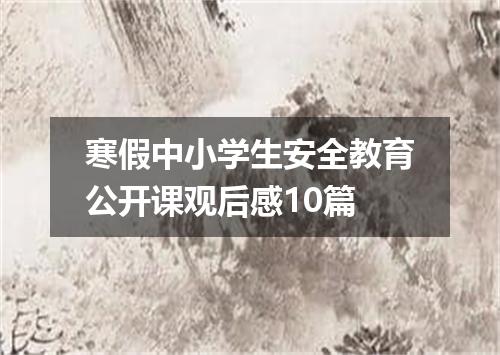 寒假中小学生安全教育公开课观后感10篇
