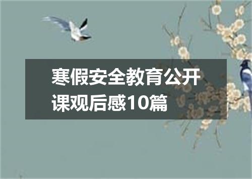 寒假安全教育公开课观后感10篇