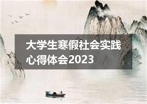 大学生寒假社会实践心得体会2023
