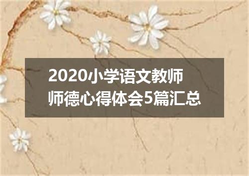 2020小学语文教师师德心得体会5篇汇总