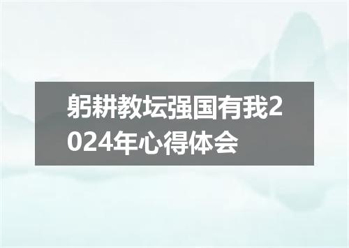 躬耕教坛强国有我2024年心得体会