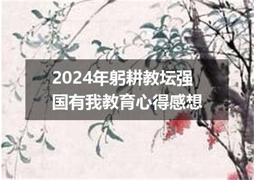 2024年躬耕教坛强国有我教育心得感想