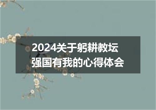 2024关于躬耕教坛强国有我的心得体会