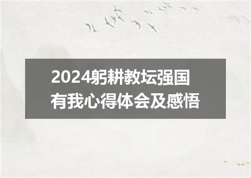 2024躬耕教坛强国有我心得体会及感悟