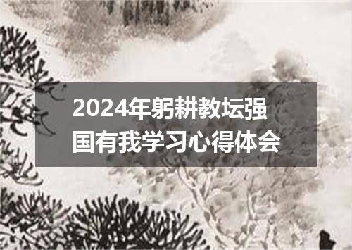 2024年躬耕教坛强国有我学习心得体会