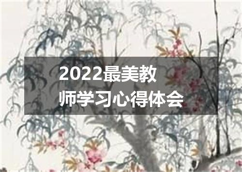 2022最美教师学习心得体会
