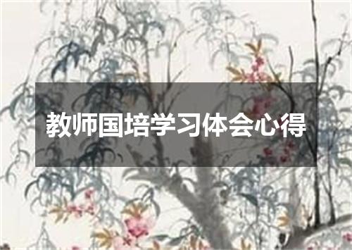 教师国培学习体会心得
