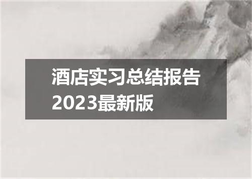 酒店实习总结报告2023最新版