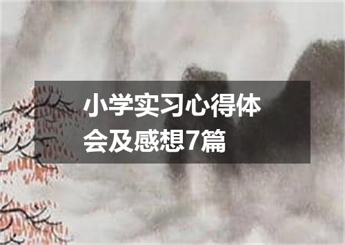 小学实习心得体会及感想7篇