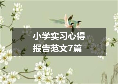 小学实习心得报告范文7篇