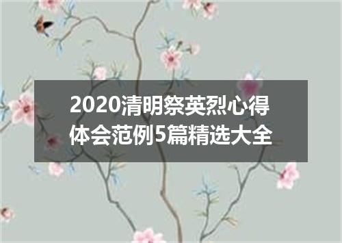 2020清明祭英烈心得体会范例5篇精选大全