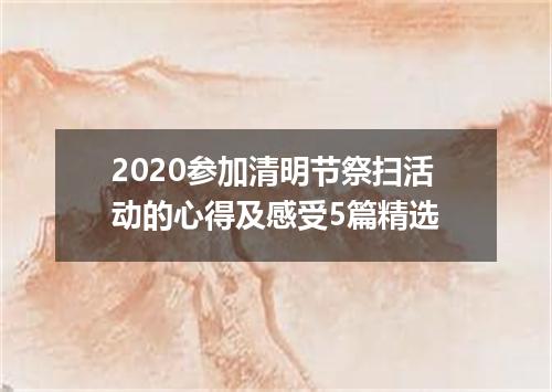 2020参加清明节祭扫活动的心得及感受5篇精选