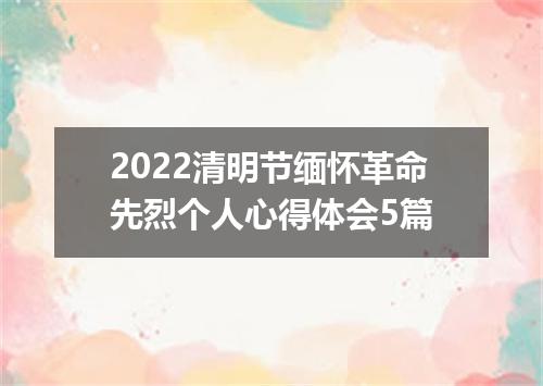 2022清明节缅怀革命先烈个人心得体会5篇