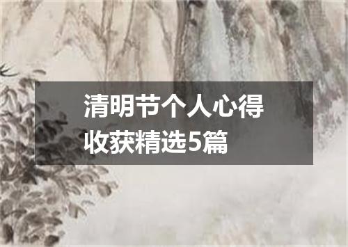 清明节个人心得收获精选5篇