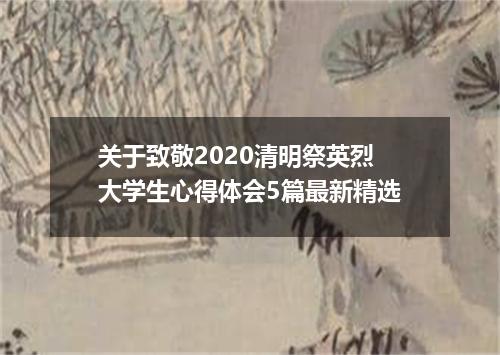 关于致敬2020清明祭英烈大学生心得体会5篇最新精选