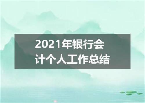 2021年银行会计个人工作总结
