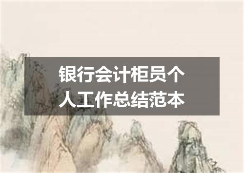 银行会计柜员个人工作总结范本