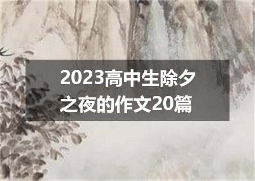 2023高中生除夕之夜的作文20篇