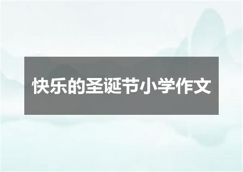 快乐的圣诞节小学作文