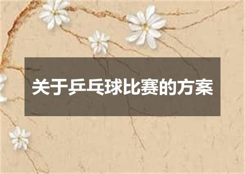 关于乒乓球比赛的方案