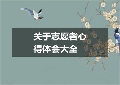 关于志愿者心得体会大全