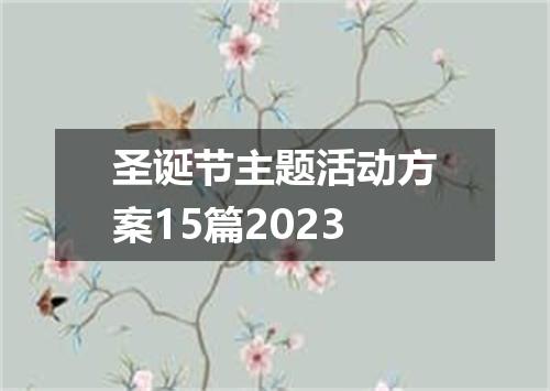 圣诞节主题活动方案15篇2023