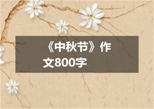 《中秋节》作文800字