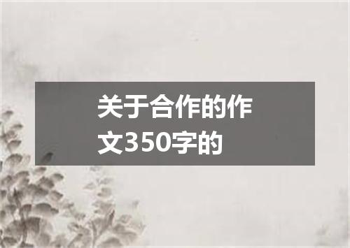 关于合作的作文350字的