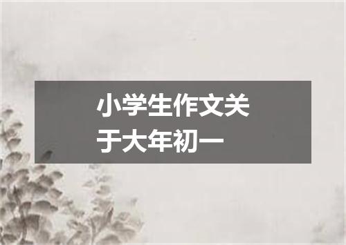 小学生作文关于大年初一