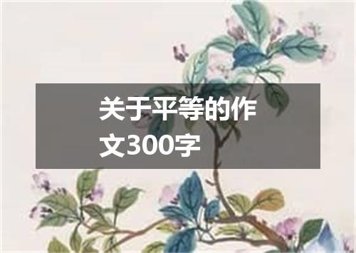 关于平等的作文300字