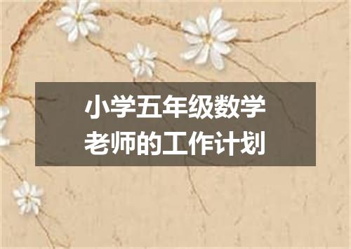 小学五年级数学老师的工作计划