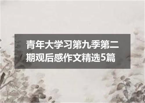 青年大学习第九季第二期观后感作文精选5篇