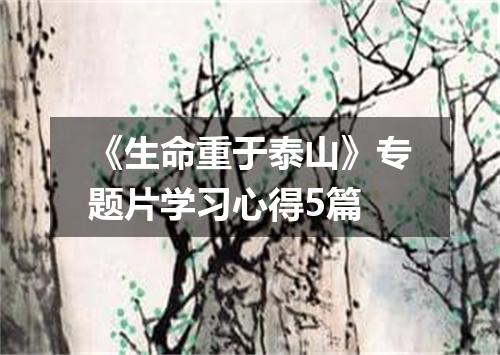 《生命重于泰山》专题片学习心得5篇