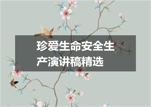 珍爱生命安全生产演讲稿精选