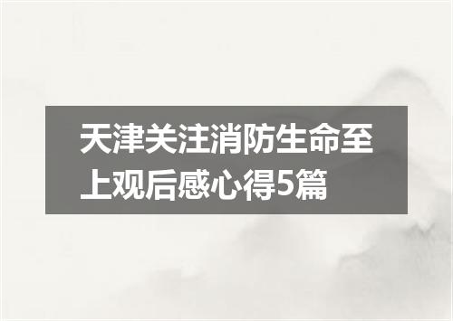 天津关注消防生命至上观后感心得5篇