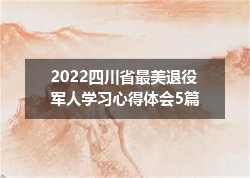 2022四川省最美退役军人学习心得体会5篇
