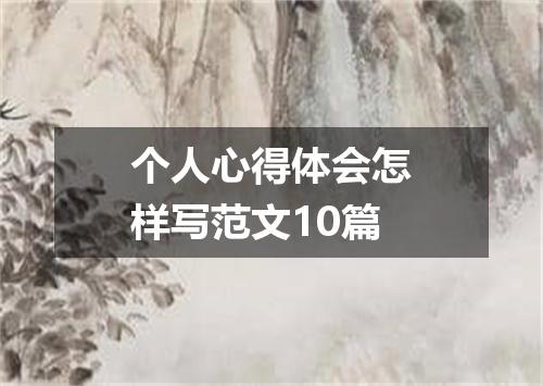 个人心得体会怎样写范文10篇