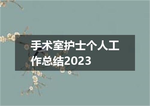 手术室护士个人工作总结2023